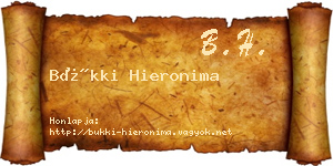 Bükki Hieronima névjegykártya